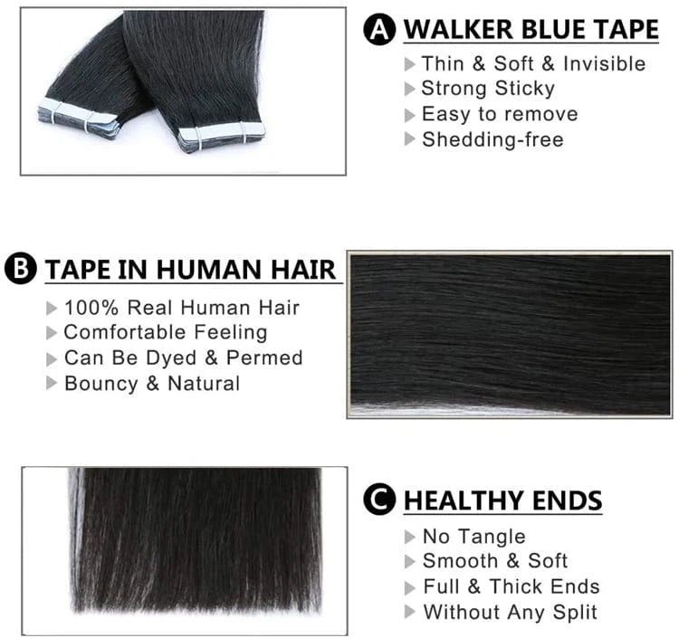 FH hot sell 100% real human hair extensions tape double side hair tape in hair extensions double drawn tape