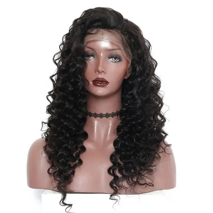 FH wholesale human raw hair natural black brazilian cuticle aligned virgin hair 13*4 lace front hair wig