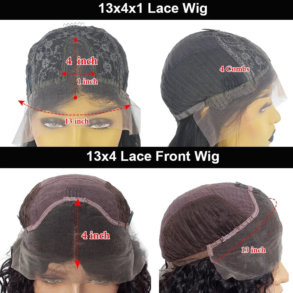 Fire Red Colored 4x4 Closure Wigs With Baby Hair 100% Human Hair Wigs Transparent 13x4 Body Wave Lace Frontal Wig For Women