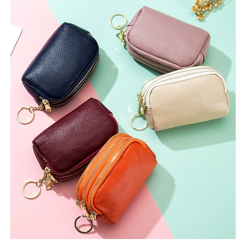 First Layer Cowhide Mini Coin Purse Cute Korean Version Ladies Multi-Functional lLather Coin Purse Coin Purse Key Chain
