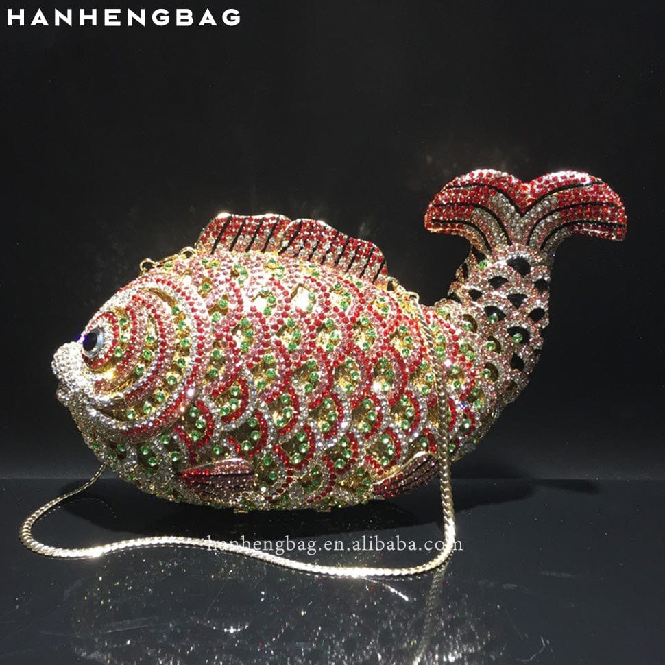 Fish 1 Women pocket Lipstick Rainbow Violin diamond party skull handbag rhinestone ice cream clutch popcorn fox purse evening bags