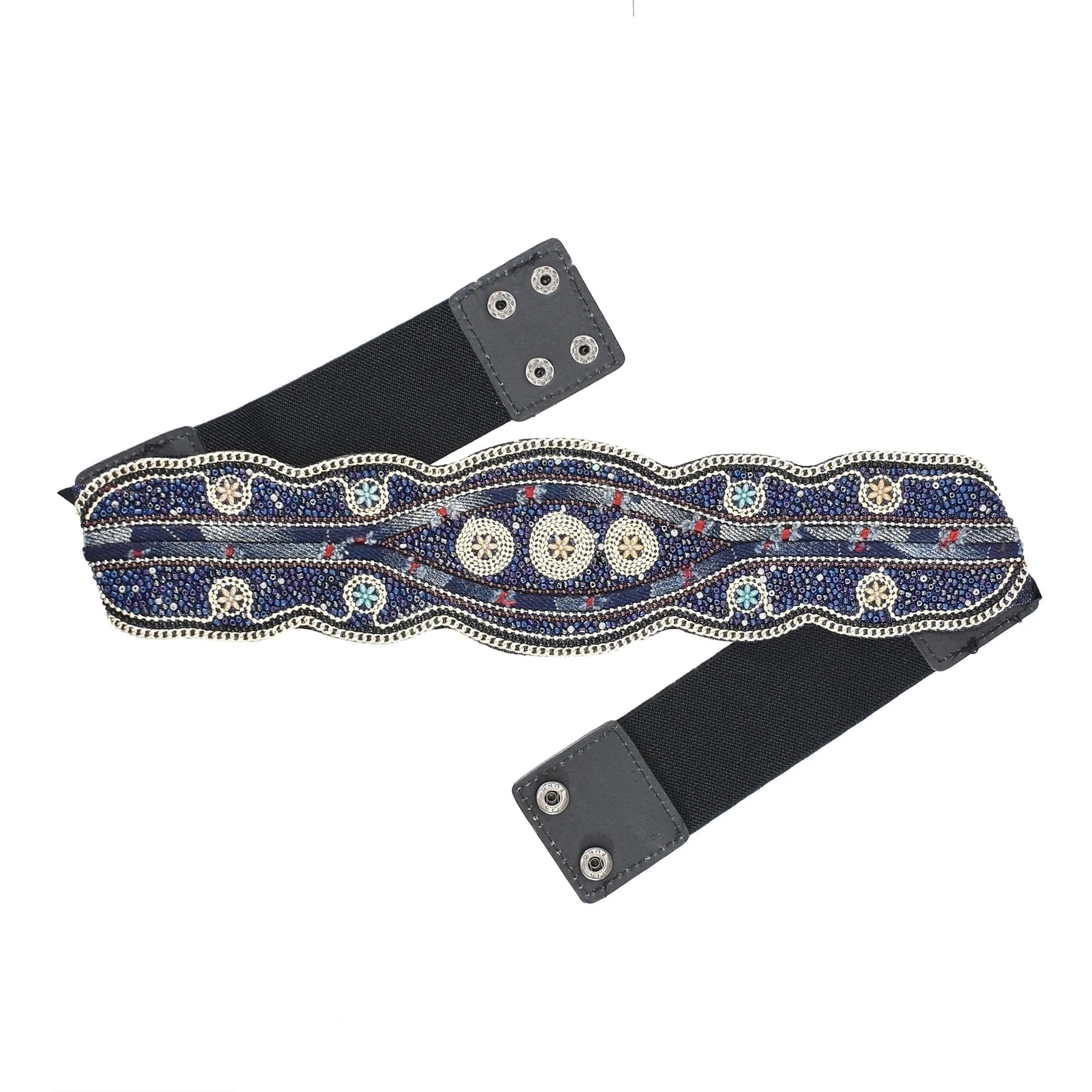 flower / A Bohemian Belt for Women Zulu Beaded Elastic Stretch Adjustable Waist Belt Retro Ethnic Belly Chain Exotic Body Jewelry
