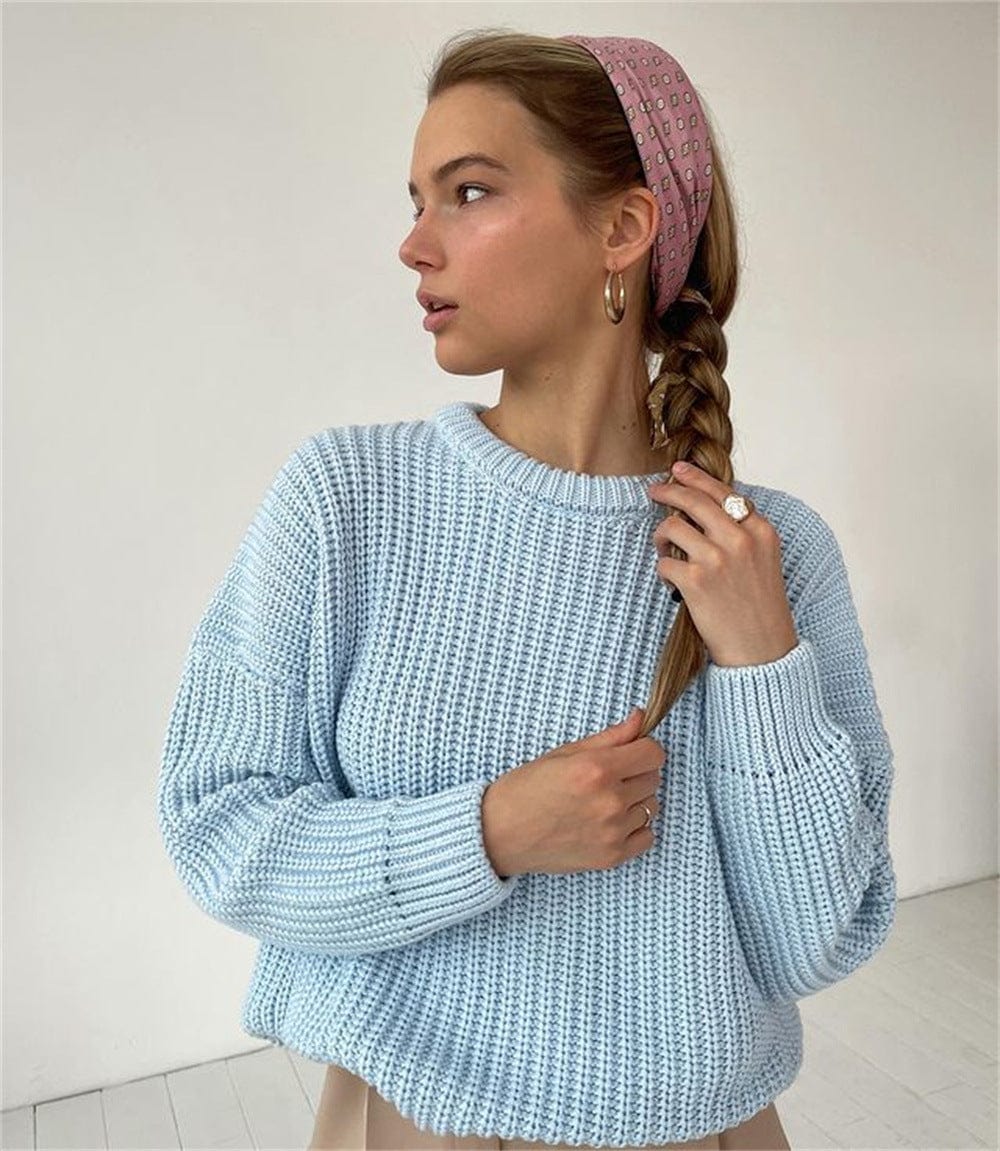 Foma High quality hot selling round neck pullover sexy casual solid color fashion sweaters for women