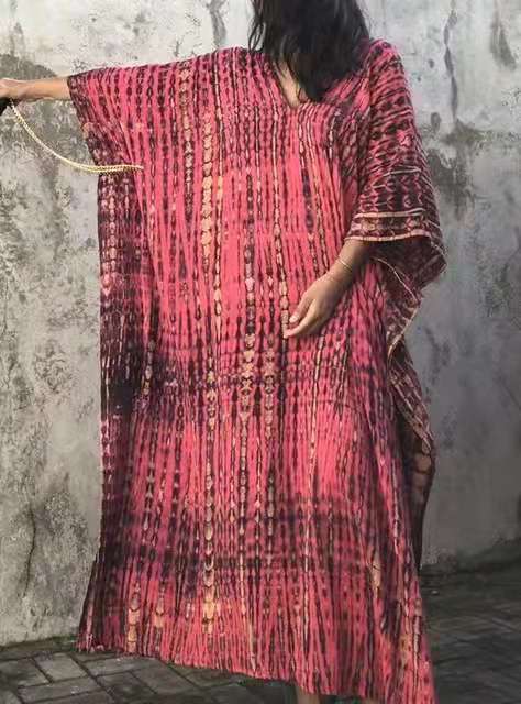 Free / 4 female quick dry tie die boheme loose kimono ladies bikini plus size dress women clothing