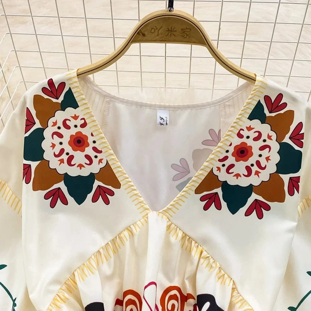 Free / apricot New Korean Chic V Neck Slim Waist A-line Dress Women Mini Dresses Clothing