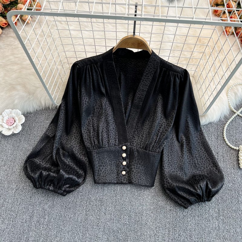 Free / black 2022 best sell Leopard print shirt elegant women ladies' blouses tops for women