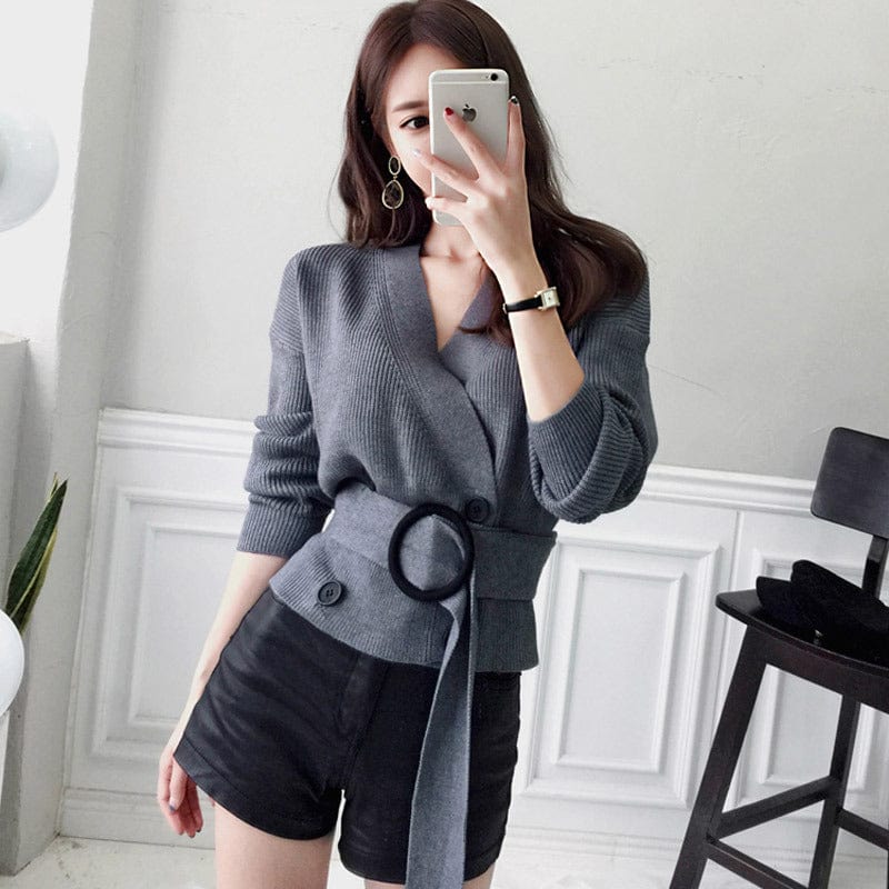 Free / Gray Wholesale Autumn And Winter New Long Sleeve Plus Size Multicolor Casual Sweaters Top Round Neck Pullover Sweater Women