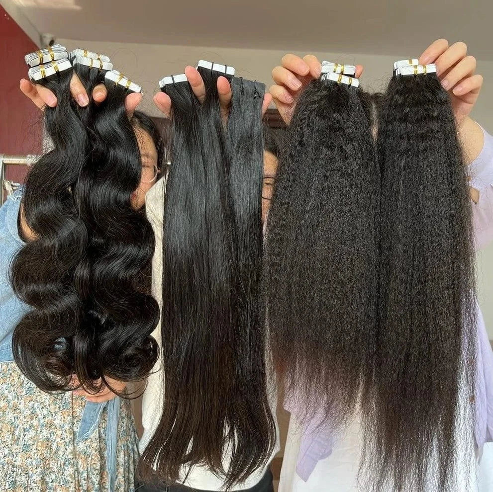 Free Tangle Yaki Tape In Extension For Women 100% Unprocessed Full Hair Bangs Clip In Hair Extension 100% Virgin Human Hair