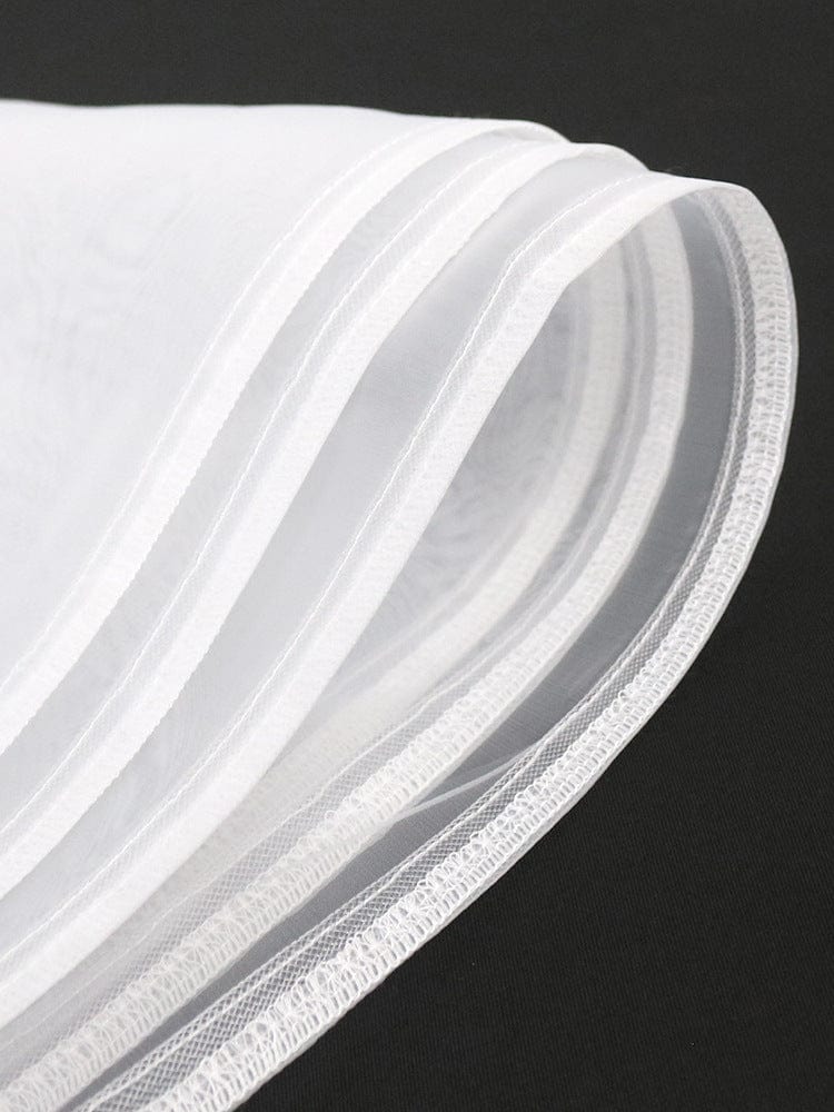 Fresh Women's Sweet Mesh Dress Pure white perspective flare sleeve white evening dresses