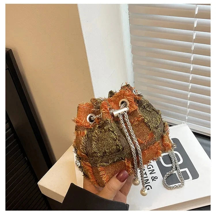 Fringed Tassel Women's Bags Retro Design Denim Trend Crossbody Bag Quality Bucket Bags Handbags for Women Small New Purses