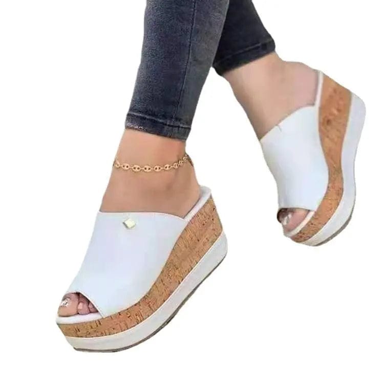 FS082  2022 Summer Peep Toe Sandals Fashion Platform Slippers Outdoor Casual Flip Flops Sandalias