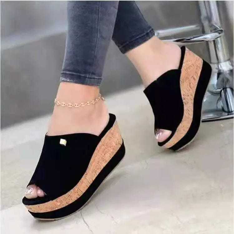 FS082  2022 Summer Peep Toe Sandals Fashion Platform Slippers Outdoor Casual Flip Flops Sandalias