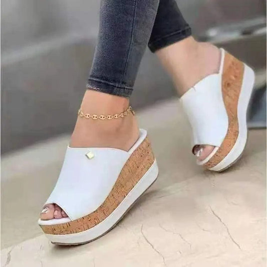 FS082  2022 Summer Peep Toe Sandals Fashion Platform Slippers Outdoor Casual Flip Flops Sandalias