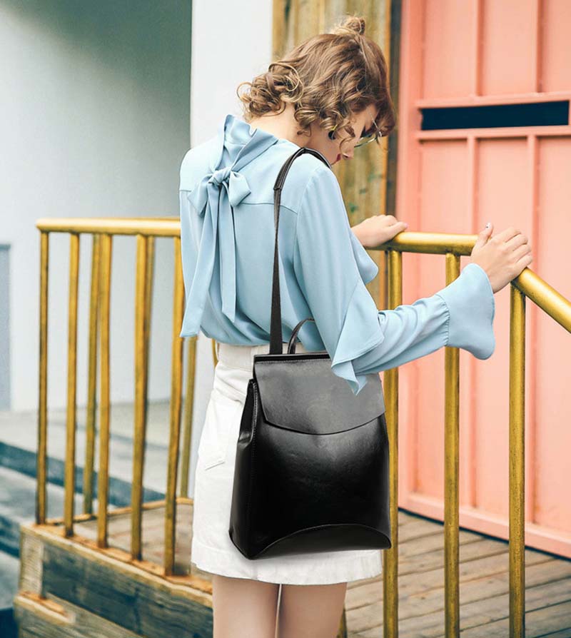 Full Grain Leather Brooks Convertible Bag Small Women's Stylish Genuine Full Grain Leather Backpack Bags Purse