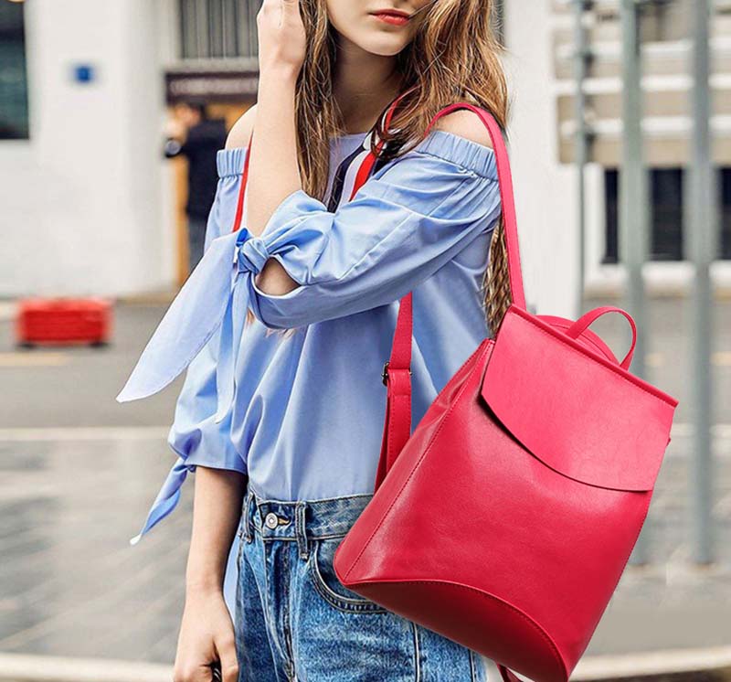 Full Grain Leather Brooks Convertible Bag Small Women's Stylish Genuine Full Grain Leather Backpack Bags Purse