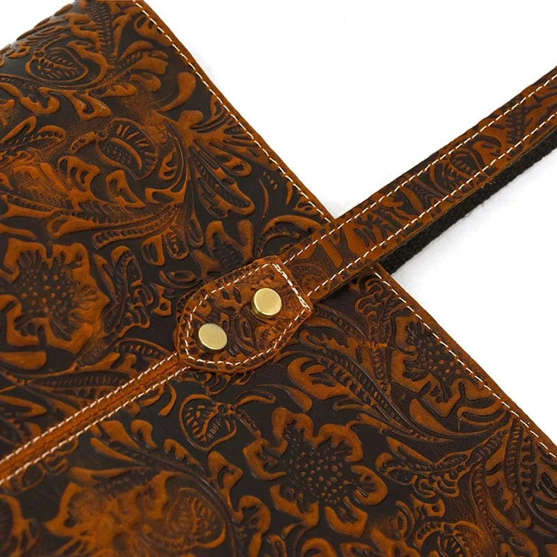 Full Grain Leather Tote Bag  Women's Bags Top Handle Satchel Handbags Genuine Leather Tassel Shoulder Purse