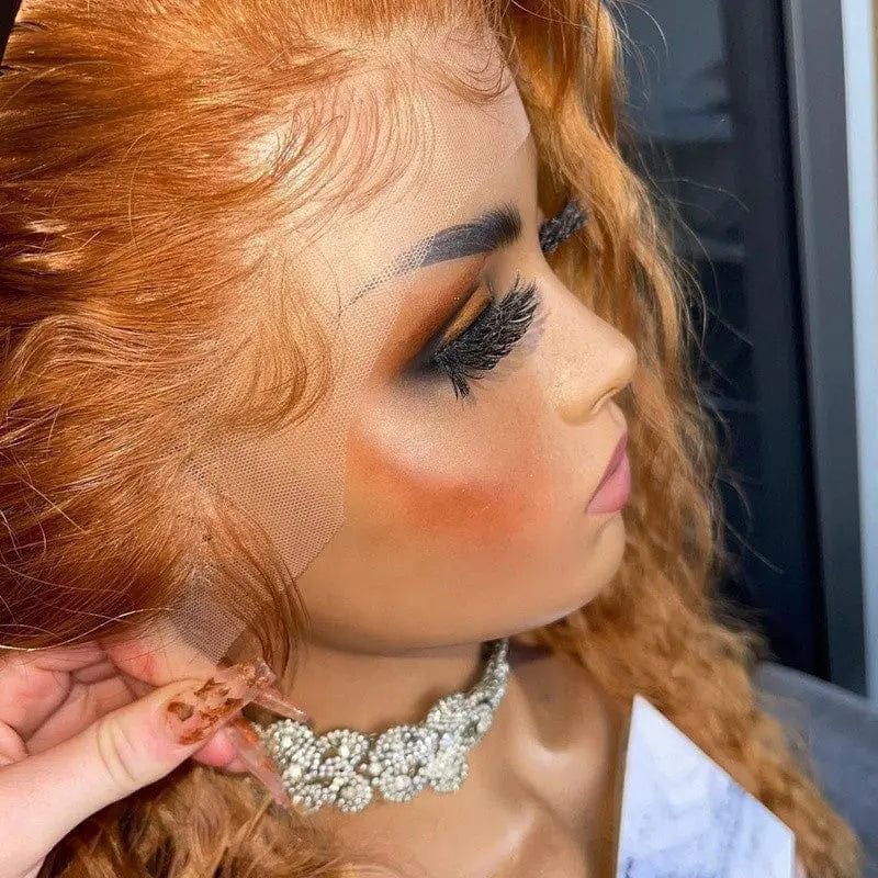 Full Hair #30 Color Deep Curly Wig Pre Plucked With Baby Hair Cuticle Aligned Vietnam Hair Lace Front Wigs