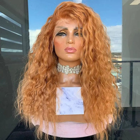Full Hair #30 Color Deep Curly Wig Pre Plucked With Baby Hair Cuticle Aligned Vietnam Hair Lace Front Wigs