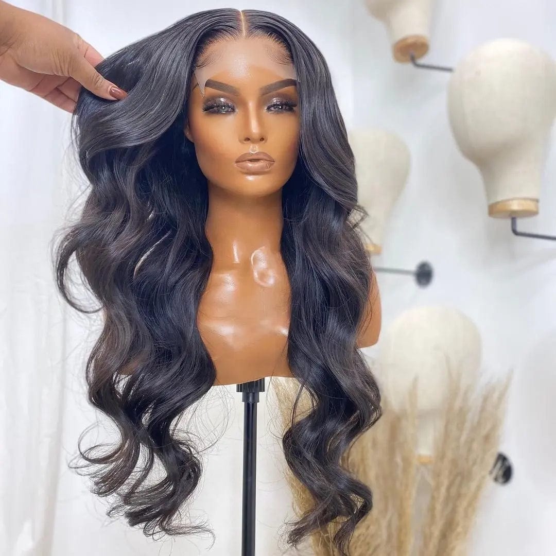 Full Hair Natural Black Color Water Wave Wig Pre Plucked With Baby Hair Cuticle Aligned Vietnam Lace Front Wigs