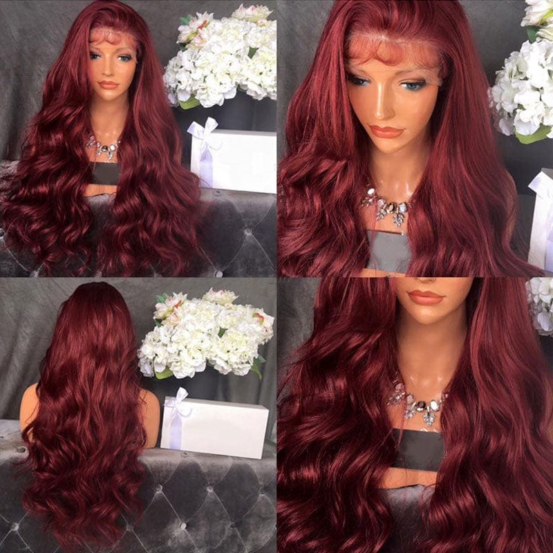 full lace wigs for black women red color body wave human hair wig wholesale human hair vendors 4x4 lace closure wig