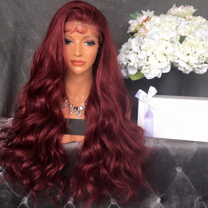 full lace wigs for black women red color body wave human hair wig wholesale human hair vendors 4x4 lace closure wig