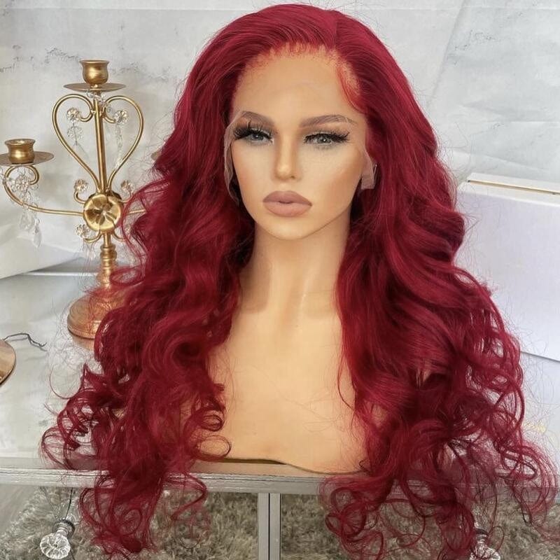 full lace wigs for black women red color body wave human hair wig wholesale human hair vendors 4x4 lace closure wig
