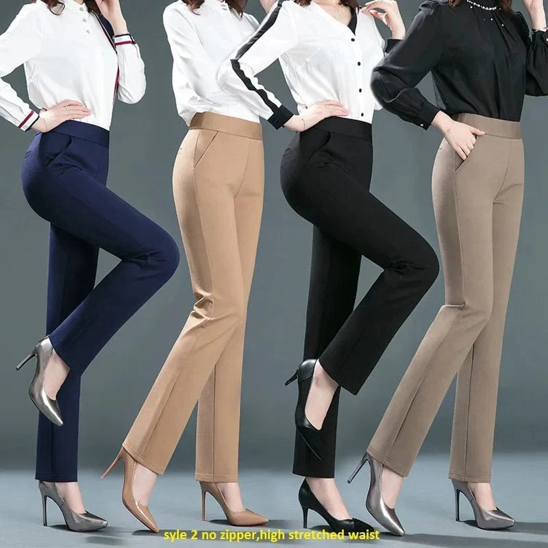 Full length professional business Formal pants women trousers girls slim female work wear office career plus size clothing