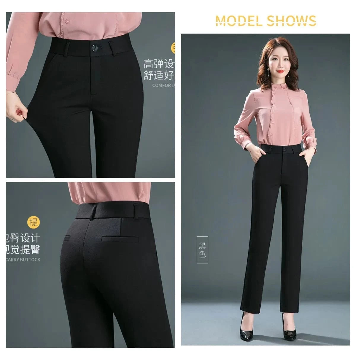 Full length professional business Formal pants women trousers girls slim female work wear office career plus size clothing