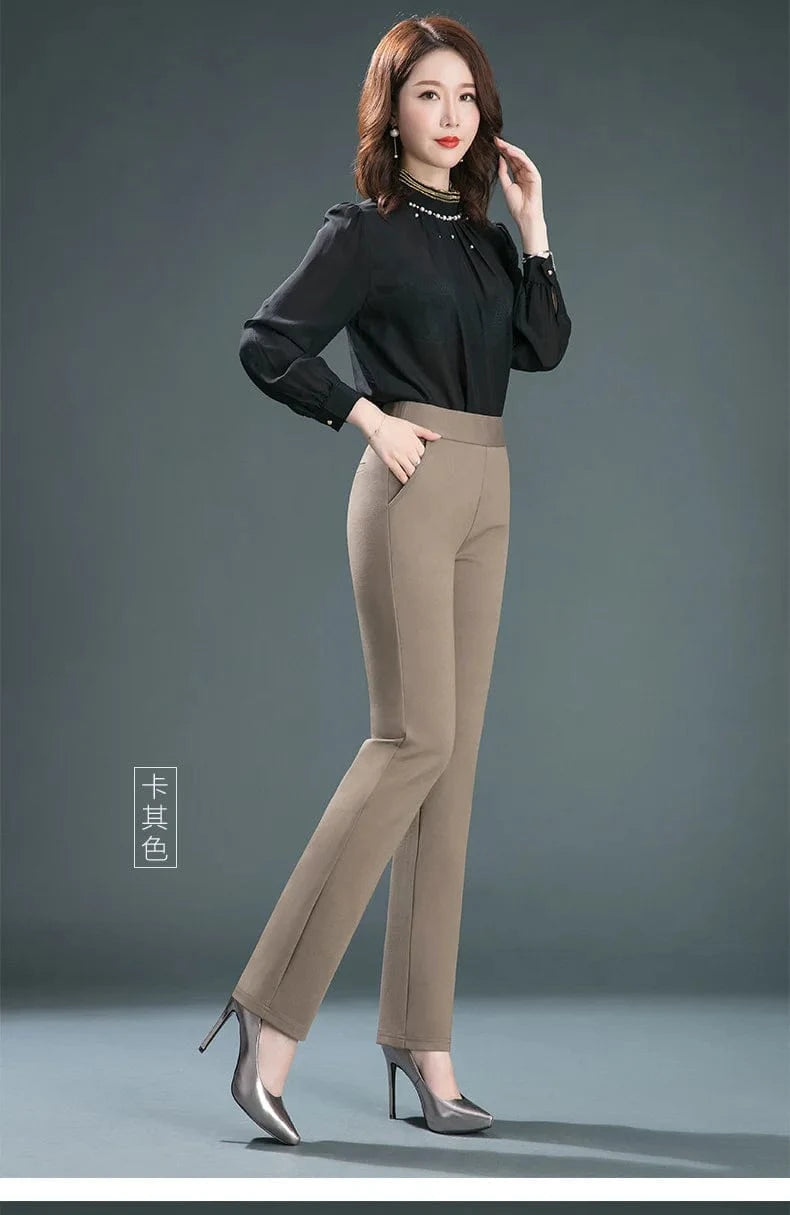 Full length professional business Formal pants women trousers girls slim female work wear office career plus size clothing