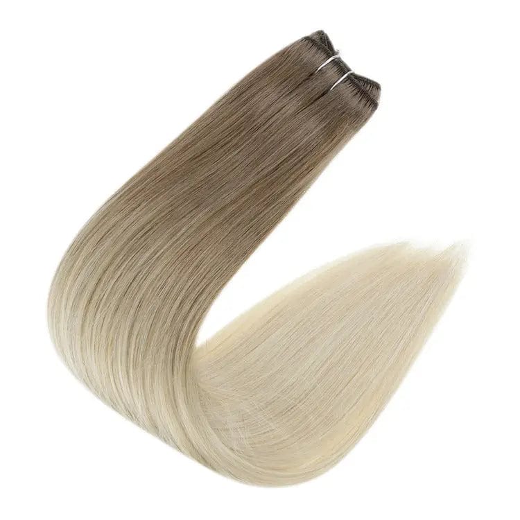 Full Shine Balayage Color #8/60 Hair 100% real human hair Double Weft Remy Hair Weft Extensions