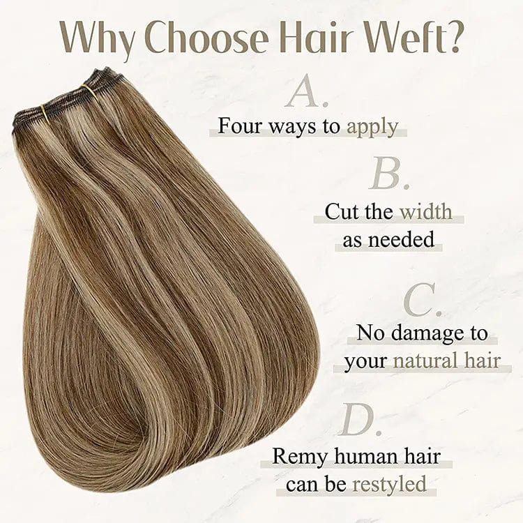 Full Shine Highlight Color #P4/27 Bone Straight Hair Weave Human Hair Weft Extensions