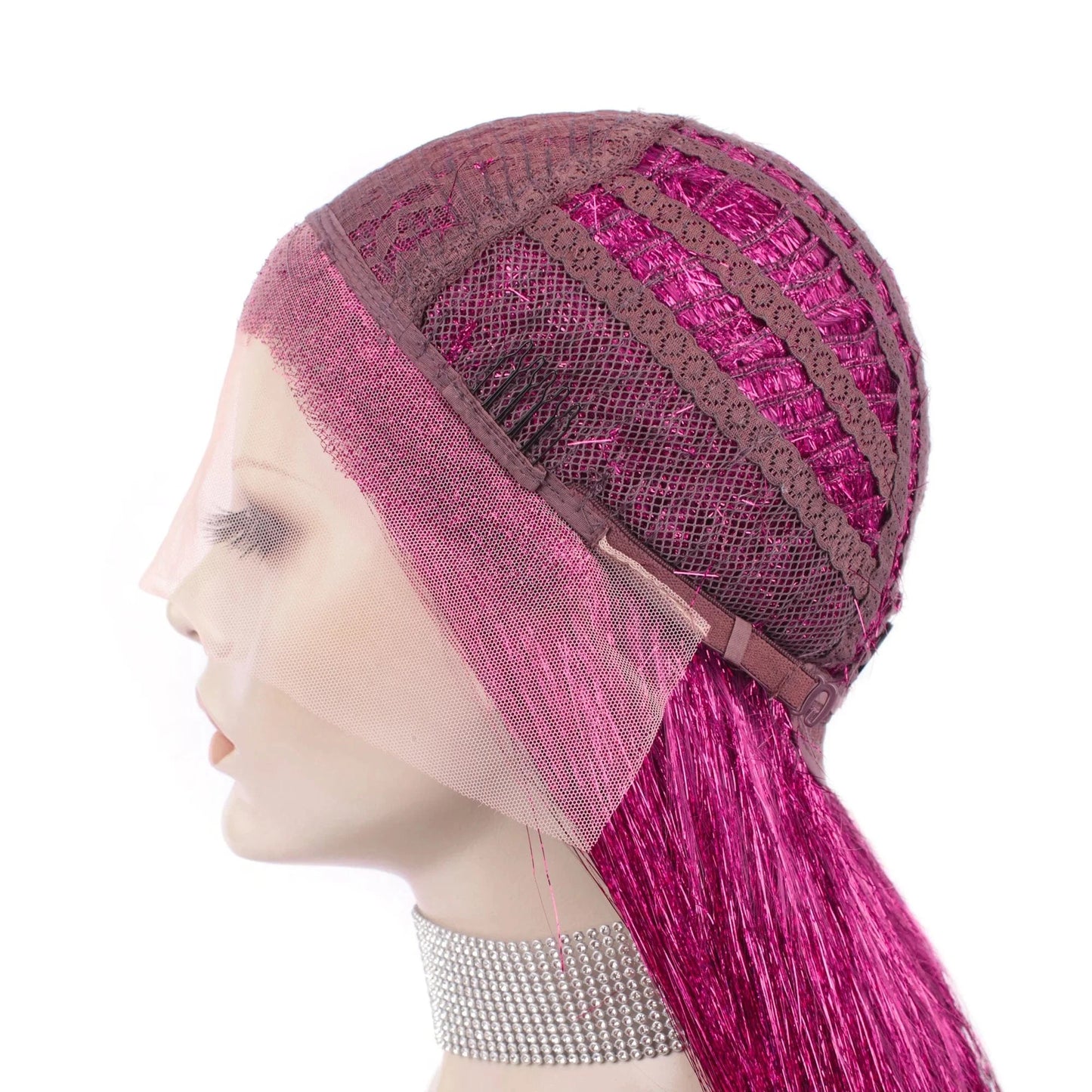 Full Tinsel Hair Lace Front Wig Silky Straight Overnight Delivery Synthetic Lace wigs