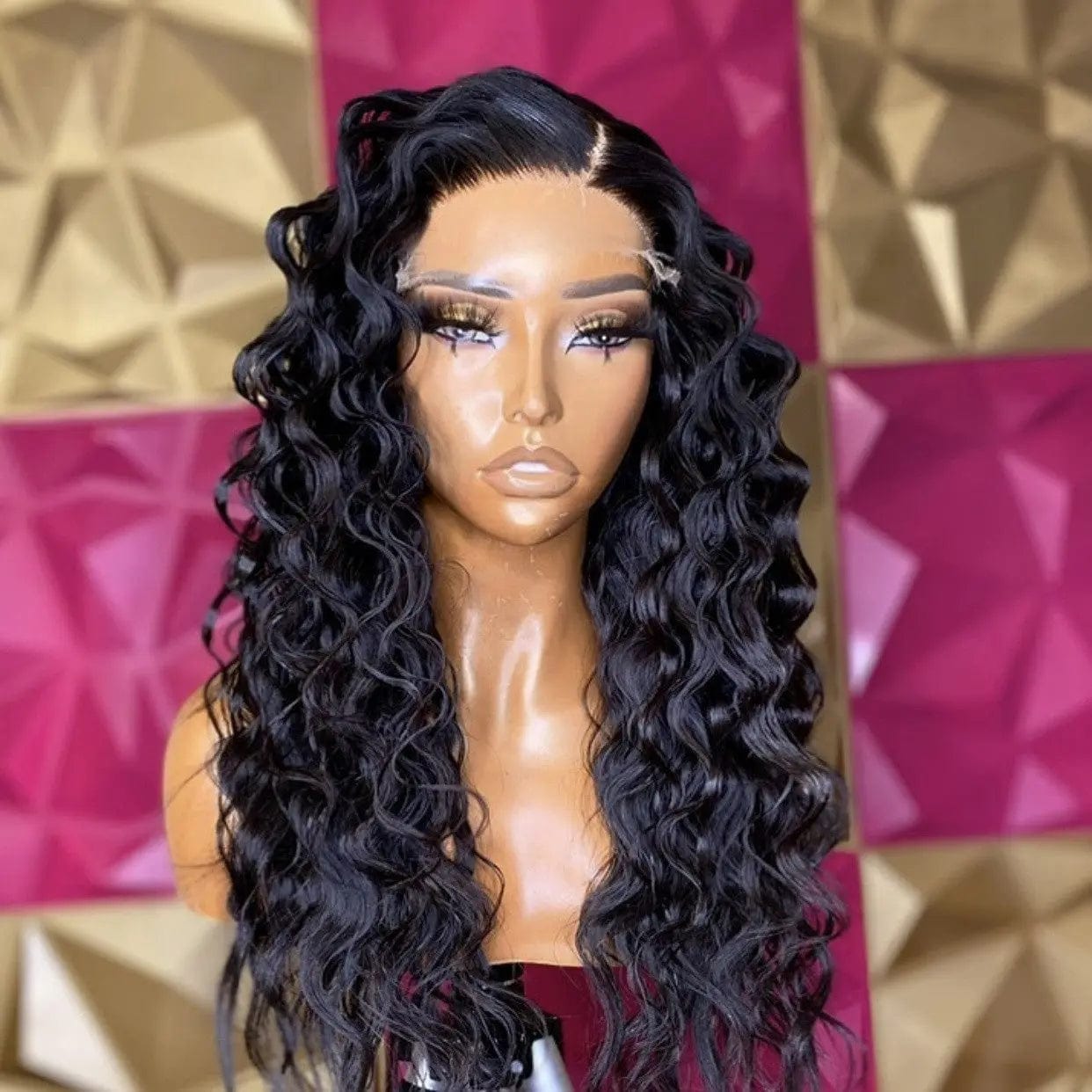 Full Vietnam Human Hair Natural Black Color Deep Wave Wig Pre Plucked With Baby Hair Unprocessed Lace Front Wigs