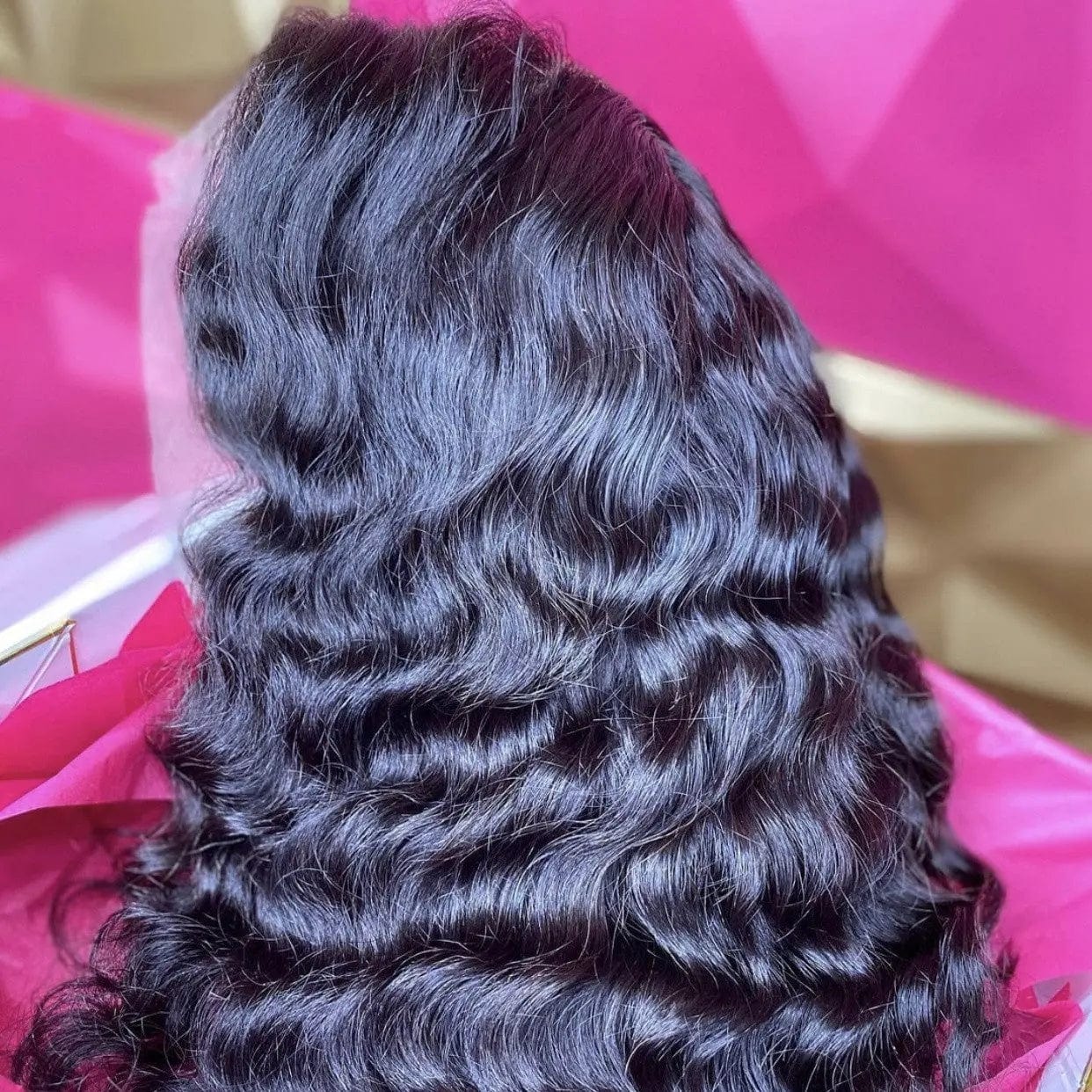 Full Vietnam Human Hair Natural Black Color Deep Wave Wig Pre Plucked With Baby Hair Unprocessed Lace Front Wigs