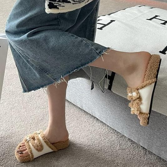 Fur Women's Slippers In Winter 2023 Real Mink Shoes Flat Bottomed Home Women'S Plush Shoes Casual Shoes