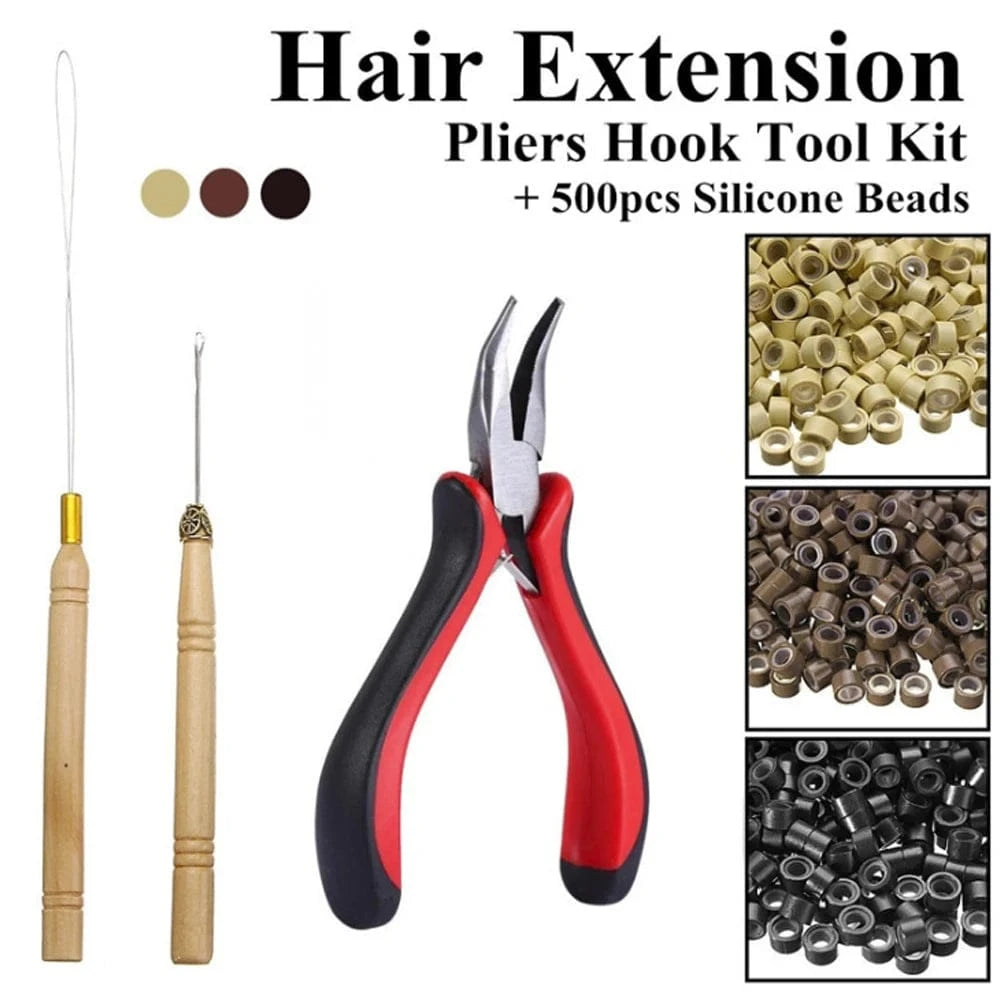 FX-T156 Four Piece Wigs Set Pliers Hairs Connectors Nano Ring Crochet 4 In One Hair Extensions Tool Kit