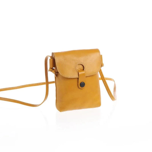 Genuine Leather Crossbody Messenger Bag Brief Style Portable Phone Bag Small Bag For Girls