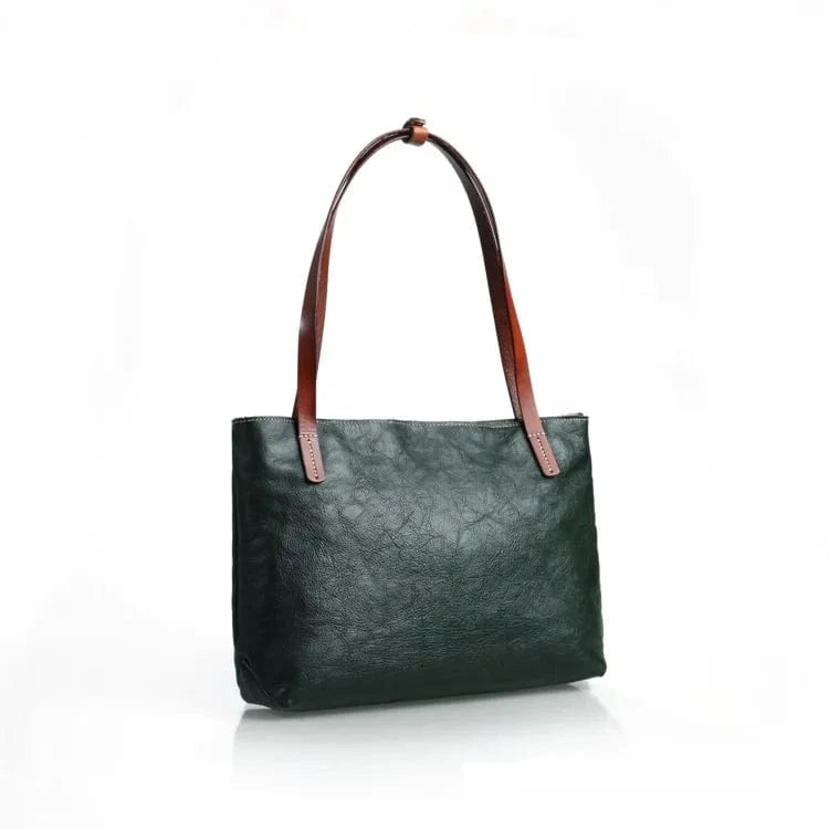 Genuine Leather Handbag Lager Storage Shoulder Straps Bag Tote Bag For Women