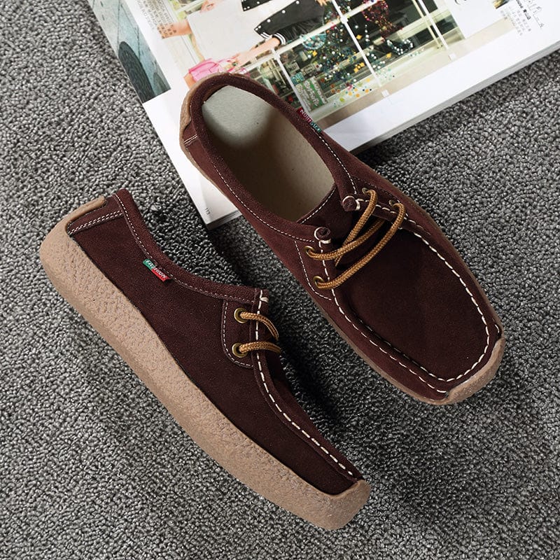 Genuine Leather Women Slip On boat Shoes Casual outdoor Loafers Cow Suede Sneakers Ladies Shallow Footwear light walking shoes