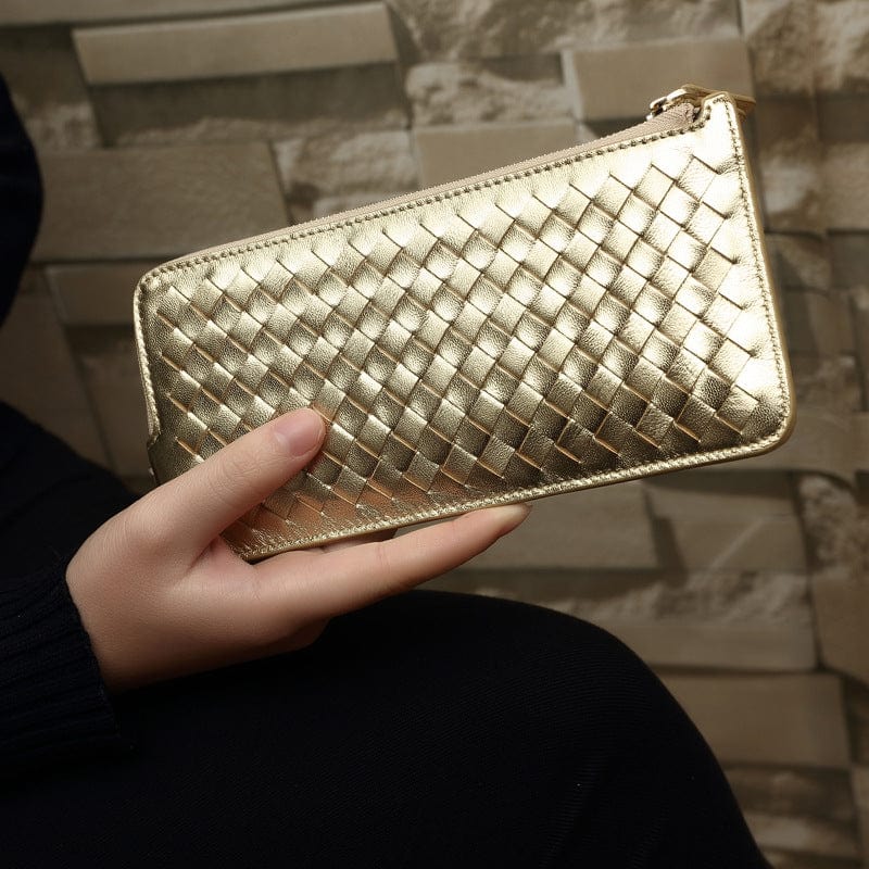 Genuine sheep leather Designer luxury wallet purse fashion zipper women wallets ladies custom