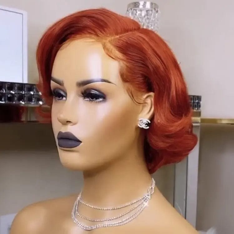 Ginger Colored Wig Orange Color Pixie Cut