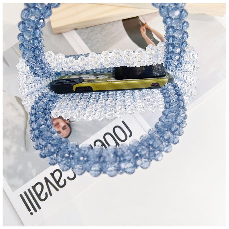 Girls Diy Handle Acrylic Pearl Clear Beading Purse Crystal Beach Beaded Clutch Handbag Wholesale Evening Handmade Beaded Bags