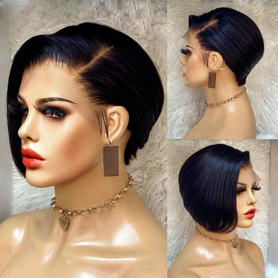 GL perruque pixie cut curls colored human hair wigs pixie cut short brazilian wig human hair curly bob short for black women