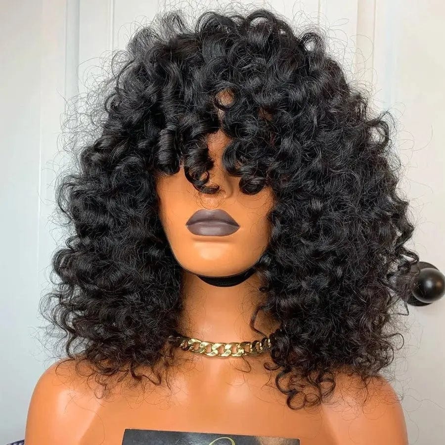 Glueless Afro Kinky Curly Brown Ombre Color Pre Plucked Vietnam Human Hair Cuticle Aligned Lace Front Wigs