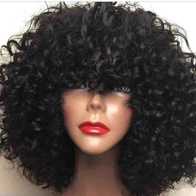 Glueless Afro Kinky Curly Brown Ombre Color Pre Plucked Vietnam Human Hair Cuticle Aligned Lace Front Wigs