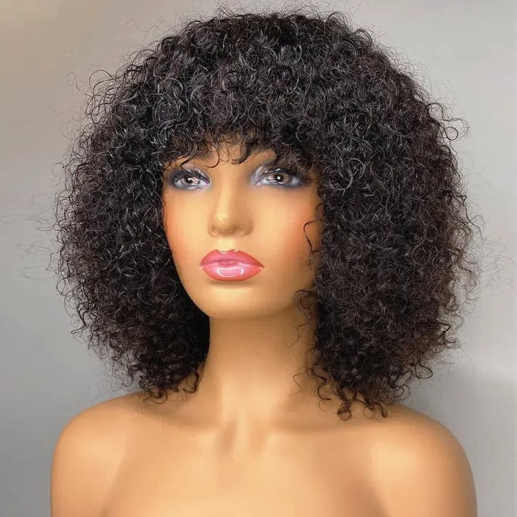 Glueless Afro Kinky Curly Brown Ombre Color Pre Plucked Vietnam Human Hair Cuticle Aligned Lace Front Wigs