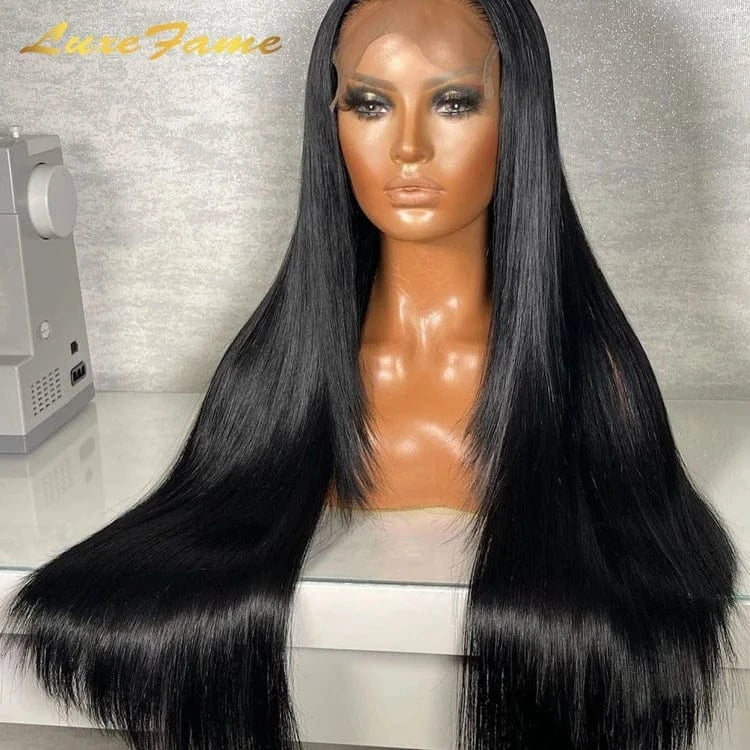Glueless HD Transparent Lace Frontal Wigs Raw Indian Human Hair Lace Wigs Virgin Cuticle Aligned Body Wave Full Lace Front Wig