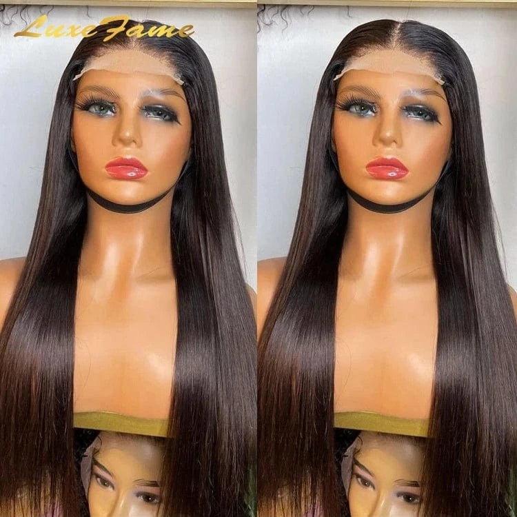 Glueless HD Transparent Lace Frontal Wigs Raw Indian Human Hair Lace Wigs Virgin Cuticle Aligned Body Wave Full Lace Front Wig