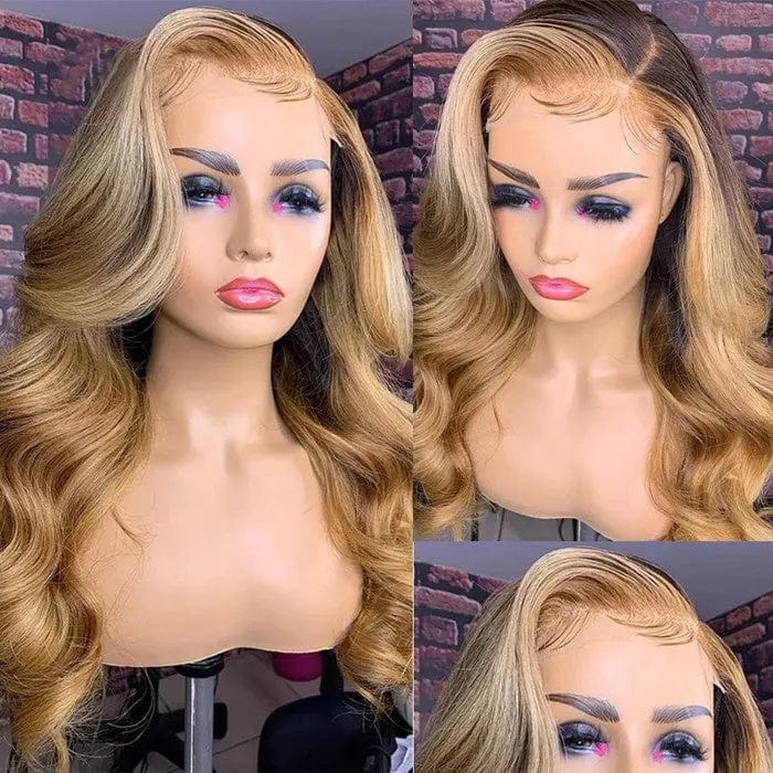 Glueless Highlight Ombre Ash 613 Blonde 13x4 Pre Colored Lace Front Wigs With Baby Hair Natural Wave Human Hair Wigs With Color