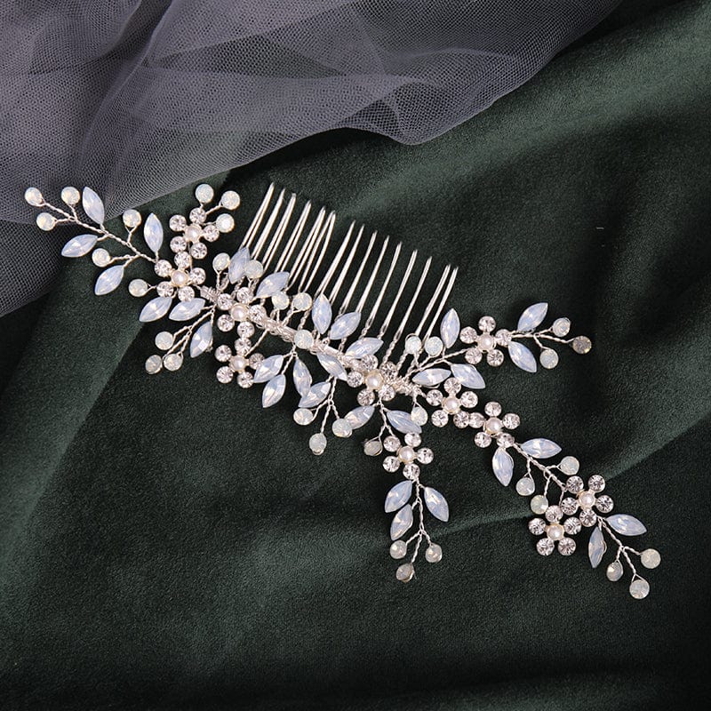 Gold Bridal Crystal Hair Combs Rhinestone Pearl Wedding Headband Bridal Headpieces